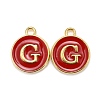 Golden Plated Alloy Enamel Charms X-ENAM-S118-03G-1