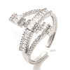 Brass Micro Pave Cubic Zirconia Rings for Women RJEW-E295-01P-1
