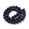 Synthetic Blue Goldstone Beads Strands G-S259-41-8mm-2