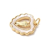Brass Pave Natural White Shell Religion Pendants KK-S522-23G-B-2