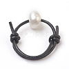Adjustable Cowhide Leather Cord Finger Rings RJEW-JR00220-3