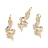 Brass Micro Pave Cubic Zirconia Pendants LS-ZIRC-G152-29G-1