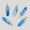 Natural Banded Agate Double Terminated Pointed Pendants X-G-F295-05J-1
