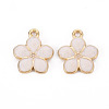 Light Gold Plated Alloy Enamel Pendants ENAM-R136-17F-2