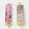 Electroplated Natural & Dyed Druzy Agate Links connectors G-N0168-015-3
