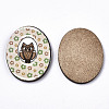 Printed Basswood Cabochons WOOD-S045-072O-1