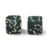 Cube Shape Polymer Clay Rhinestone Beads CLAY-NH0001-08I-1