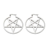 304 Stainless Steel Ring with Star Hoop Earrings for Women EJEW-R156-04P-1