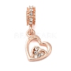 Rack Plating Alloy Crystal Rhinestone European Dangle Charms PALLOY-S189-37RG-1