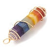 7 Chakra Gemstone Double Terminal Pointed Pendants PALLOY-TA00057-02-2