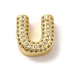 Brass Micro Pave Clear Cubic Zirconia Charms ZIRC-C009-01G-U-1
