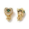 Heart Rack Plating Brass Micro Pave Cubic Zirconia Peg Bails KK-S397-11G-1