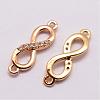 Brass Micro Pave Cubic Zirconia Links ZIRC-K055-08G-NR-1