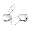 304 Stainless Steel Heart Dangle Earrings EJEW-G375-07P-2