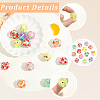 13Pcs 13 Colors Fruit Round Resin Beads RESI-PA0001-53-6