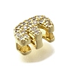 Brass Micro Pave Cubic Zirconia Letter Multi-Strand Links KK-D295-32G-05-2