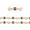 Golden Plated Alloy Enameled Coffee Bean Links Chains LCHA-H004-02G-C-2