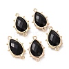 Natural Obsidian Connector Charms G-G012-05G-11-1