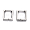 Tarnish Resistant 304 Stainless Steel Square Huggie Hoop Earrings STAS-H156-09A-P-2