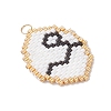Glass Seed Beaded Twelve Constellations Pendants PALLOY-MZ00891-07-3