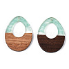 Transparent Resin & Walnut Wood Pendants RESI-ZX017-24-3