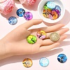 15Pcs Half Round with Tree Pattern Glass Flatback Cabochons for DIY Projects GGLA-YW0001-20-4