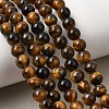 Natural Tiger Eye Round Beads Strands X-G-S177-6mm-4