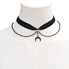Moon Zinc Alloy Tassel Layered Black Velvet Cord Choker Necklaces FS-WG2E652-04-1