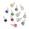 UV Plating Alloy Glass Pendants PALLOY-M209-03P-1