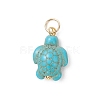 6Pcs 2 Colors Dyed Synthetic Turquoise Pendants PALLOY-JF05173-01-3