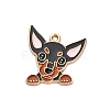 Animal Puppy Alloy Enamel Pendants X-FIND-V001-03G-07-1