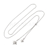 304 Stainless Steel Star Lariat Slider Necklaces NJEW-R026-14P-4