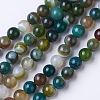 Natural Grade A Striped Agate/Banded Agate Beads Strands G-E479-05-8mm-1