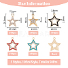 SUPERFINDINGS 50Pcs 5 Style Alloy Crystal Rhinestone Pendants FIND-FH0007-71-2