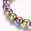 Electroplated Non-magnetic Synthetic Hematite Beaded Stretch Bracelet BJEW-P215-01-8mm-2