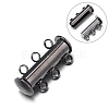3-Strands 6-Holes Tube Brass Magnetic Slide Lock Clasps KK-D473-B-NF-1