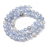 Electroplated Natural Agate Beads Strands G-B191-A07-6mm-16-4