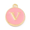 Golden Plated Alloy Enamel Charms X-ENAM-Q437-14V-1