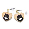 Alloy Kitten Dangle Stud Earrings EJEW-G148-27G-01-3