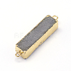 Natural Druzy Crystal Rectangle Links Connectors G-P090-13-4
