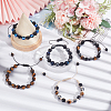 5Pcs 5 Styles Natural & Synthetic Mixed Gemstone Round & Evil Eye Braided Bead Bracelets Set BJEW-AN0001-54-5