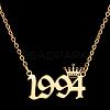 Crown Birth Year 201 Stainless Steel Pendant Necklaces for Women FS-WG4E8F2-15-1