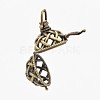 Vintage Filigree Round Brass Cage Pendants KK-D389-15AB-2