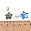 9Pcs Glass Beads Pendants PALLOY-JF03024-3