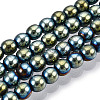 Non-magnetic Synthetic Hematite Beads Strands G-S096-4mm-1-1
