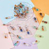 40Pcs 10 Colors Natural & Synthetic Mixed Gemstone Chip Pendants PALLOY-AB00151-5