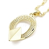 Brass Micro Pave Clear Cubic Zirconia Pendant Necklaces NJEW-B101-03G-03-1