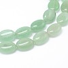 Natural Green Aventurine Flat Oval Bead Strands G-M206-22-3