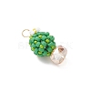 Glass Seed Beaded Cactus Pendants PALLOY-MZ00860-02-3