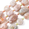 Natural Cherry Blossom Agate Beads Strands G-P605-B01-01-2